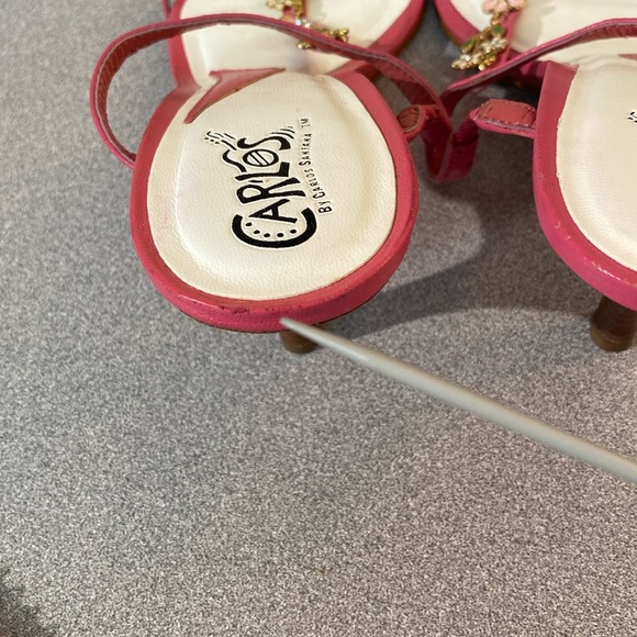 Carlos Santana - hot pink heels with metal flowers. Size 8 - Picture 9 of 10